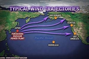 Reactor 4 de Fukushima: La vida del planeta en una balanza Fukushima-radiation-wind-trajectories