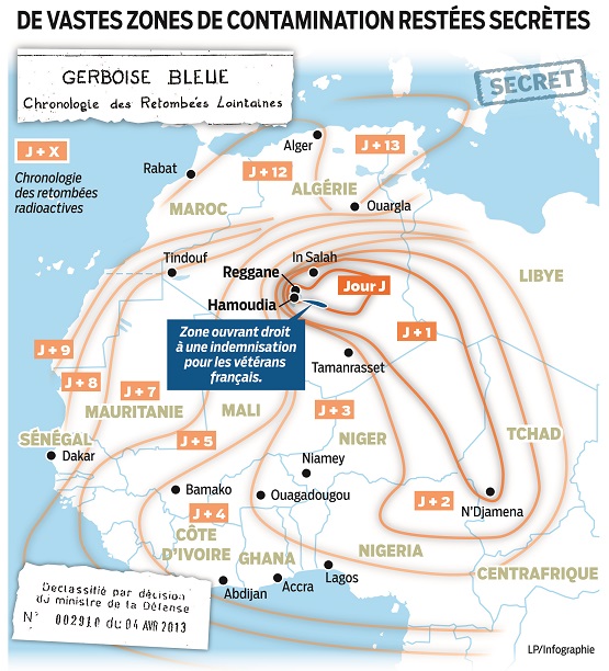 Le Sahara en danger : Vastes zones contaminées par les essais nucléaires, la France principale responsable Zones-contamination-Sahara1