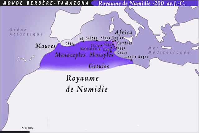 المملكة النوميدية (التاريخ الامازيغي المنسي) Maghreb-map-200bc