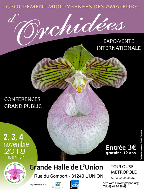 EXPO-VENTE d'ORCHIDEES à L'UNION - TOULOUSE  les 2,3 et 4 Novembre 2018 Affiche_2018