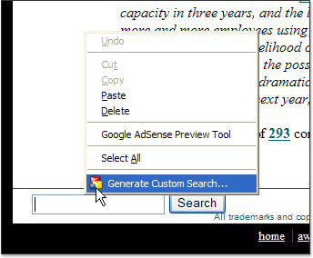 شريط مهام كوكل Generate_custom_search