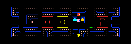 Hoy 19-5-10... se puede jugar al comecocos en google Pacman10-hp