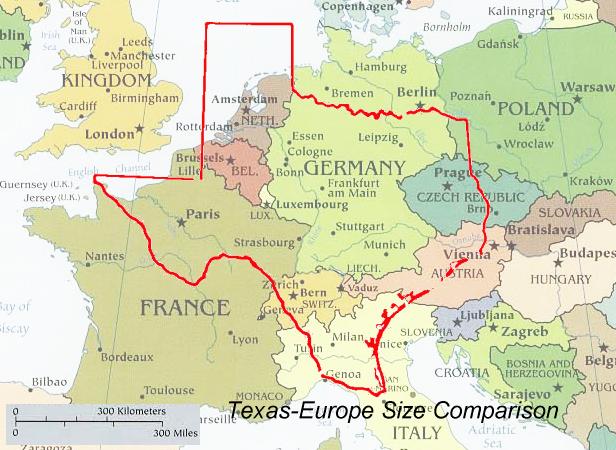 The Texan War of 1835-1836 Texas-europe-map