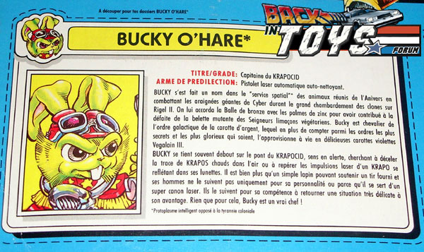 BUCKY O'HARE (Hasbro) 1991 Backin93