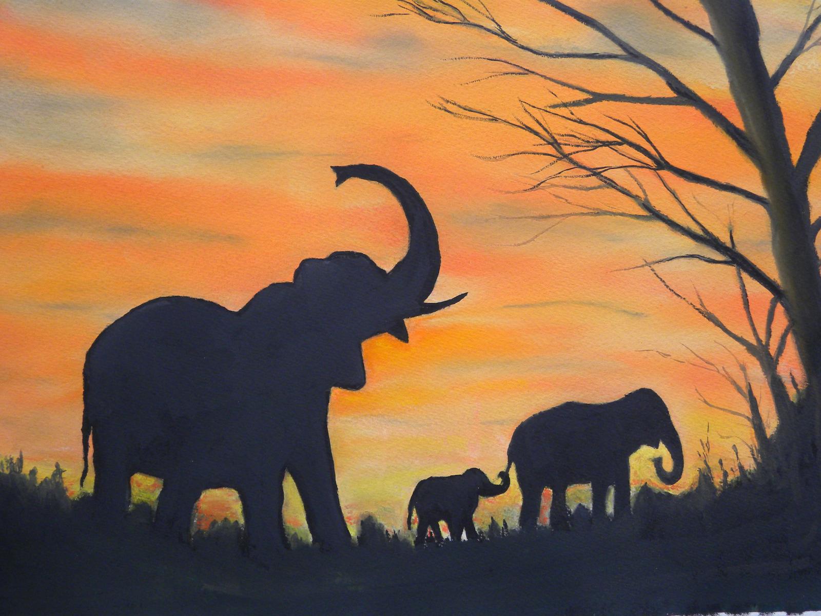 SOUTH AFRICAN WALL ART 05%20African%20Elephants%20Night-call%20at%20Sunset