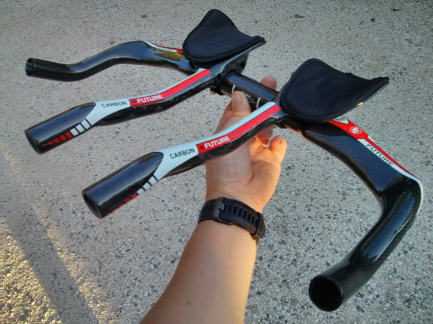 Manubrio CRONO Carbon + Prolunghe Carbon NUOVI