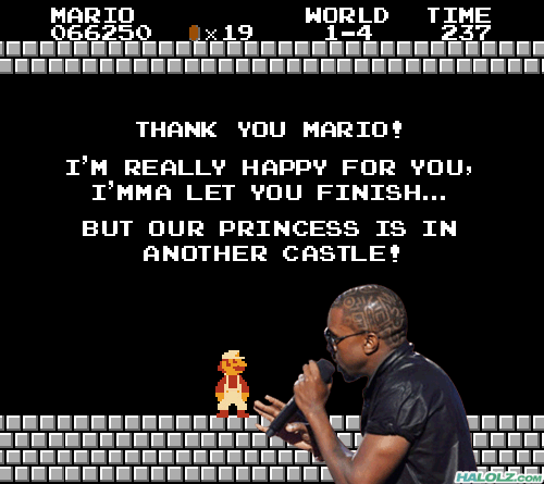 Internet memes Halolz-dot-com-supermariobros-kanyewest-princessisinanothercastle