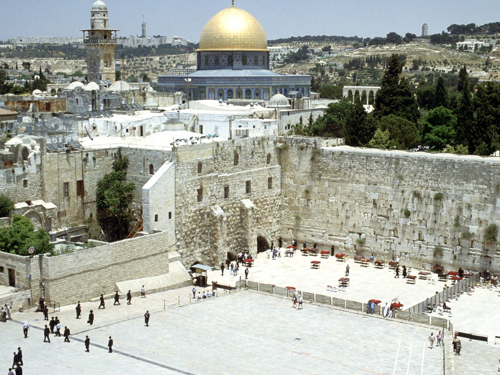 Izrael Israel_Western-Wall-And-Omar-Mosque-Jerusalem-Israel-1-1600x1200