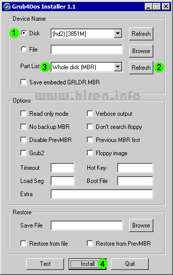 Tạo bộ cài đặt trực tiếp WINDOWS XP trên USB Grubinst