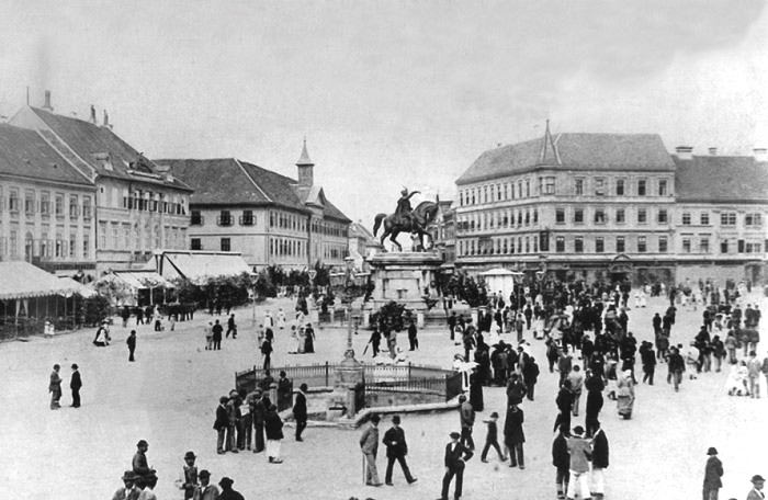 Povijest grada Zagreba 17_1890-Trg_bana_Jelacica_u_Zagrebu