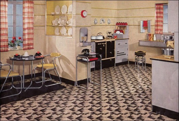 مطابخ امريكية قديمة 1935-retro-kitchen-flooring-582x392