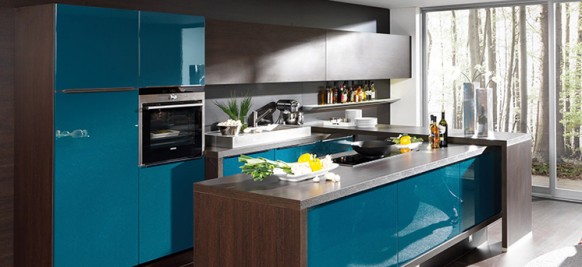  ديكورات من الخشب , ديكورات منوعة جديدة , احلى الديكورات للمنازل 2012 Modular-blue-kitchen-582x267