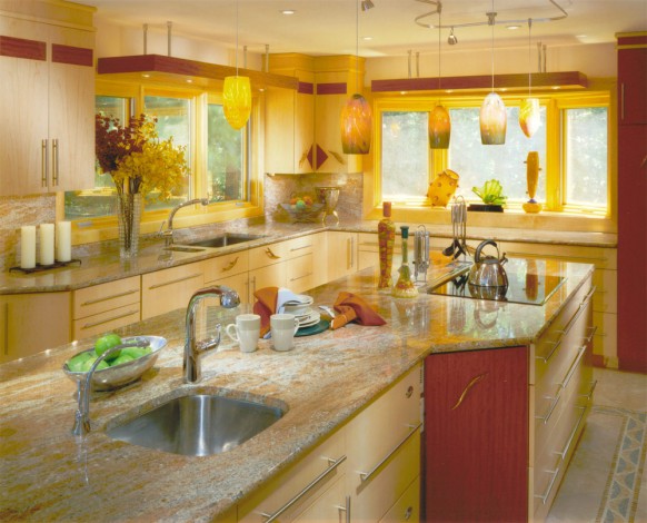 اكبر مجموعة ديكورات اهدااااء Yellow-kitchen-arrangement-582x470