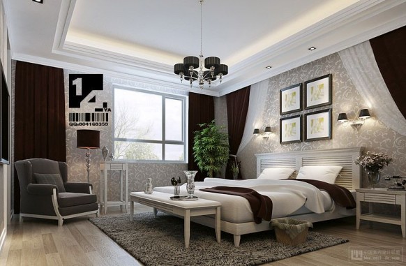 روعة اللون الأسود فى ديكورات 2012 Chinese-bedroom-582x381