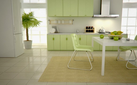 اللون الاخضر -- في الديكور ( اول موضوع ) Cgs-fancy-green-kitchen-582x364