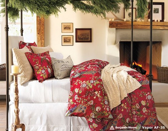 ▓◄غرف نوم مزينة بطريقة إحترافية►▓ Bedroom-for-christmas-582x455