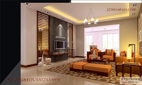 احلى ديكورات فيلات 2012 Bright-tv-living-areas-582x349