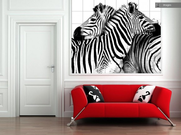 رسومات على الجدار رهيبة . Zebra-hall-tiles-582x434