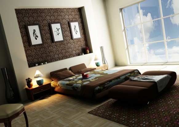 ديكورآآت منوعه وملوونة  Bedroom-by-TareqBanama-582x412