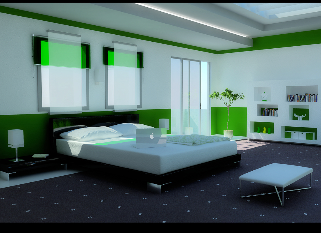 Lucia's Room Modern-Green-Bedroom