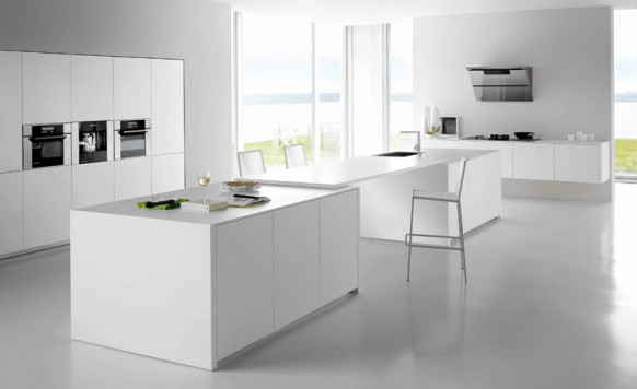 مطابخ بيضاء اللون قمة فى الروعة و الشياكة White-kitchen-countertops-cabinet-walls-582x356