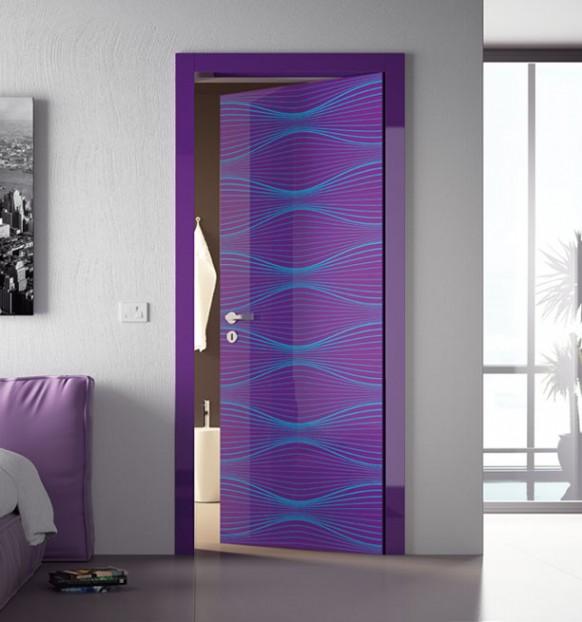 تصاميم الأبواب 2011 Purple-and-teal-door-design-582x622