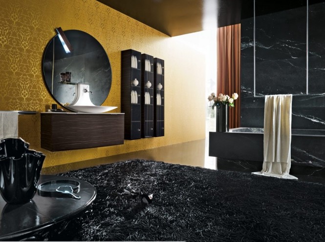 ديكورات حمامات فخمــه ورآقيــة  Black-bathroom-665x496