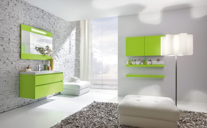 صور ديكورات حمامات جديدة روعه Flourescent-green-bathroom-665x412