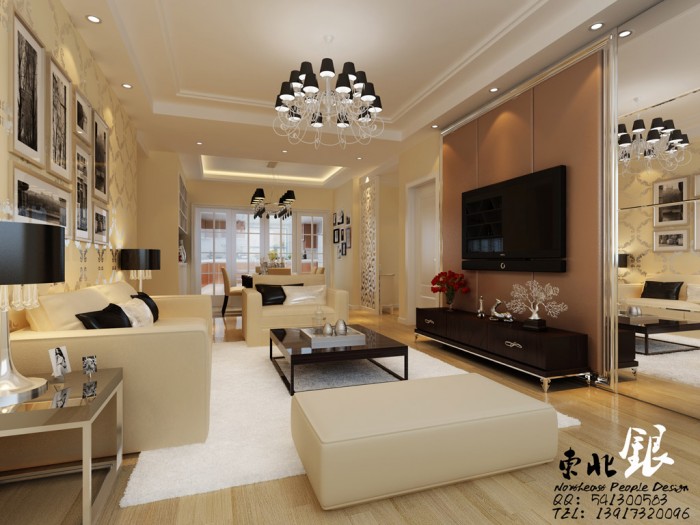 الكلاسيكية وجمالها  Chinese-beige-living-room-700x525