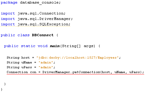 دورة الجافا الرسومية بأستخدام NetBeans ...الدرس(15)_قواعد البيانات (إنشاء قاعدة بيانات Java DB و الاتصال بها) Connection_code