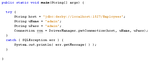 دورة الجافا الرسومية بأستخدام NetBeans ...الدرس(15)_قواعد البيانات (إنشاء قاعدة بيانات Java DB و الاتصال بها) Connection_code2