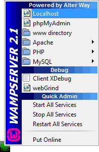 برمجة صفحات الويب بإستخدام Php ...الدرس الاول / إعداد بيئة العمل Wampserver_menu