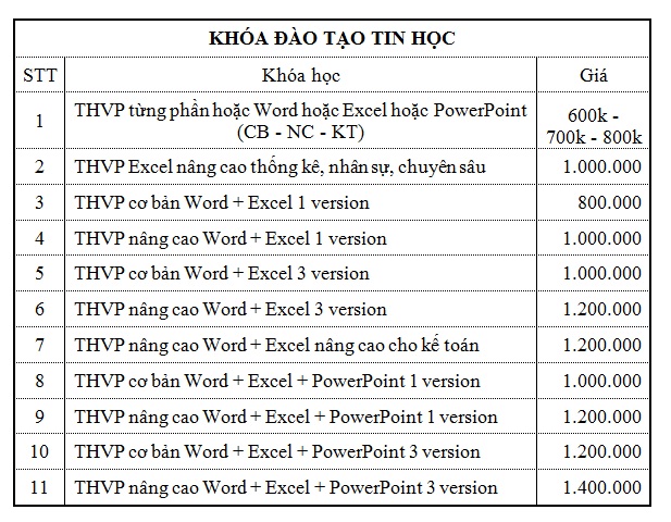 Muốn học tin học văn phòng ở đâu tốt nhất Hà Nội Tinhcthng6