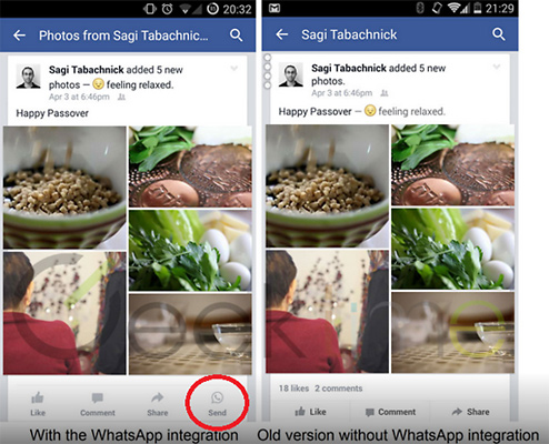 Facebook comincia ad integrare WhatsApp: era inevitabile Fb_sendtowa