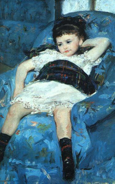 La mujer en el arte Blue-armchair