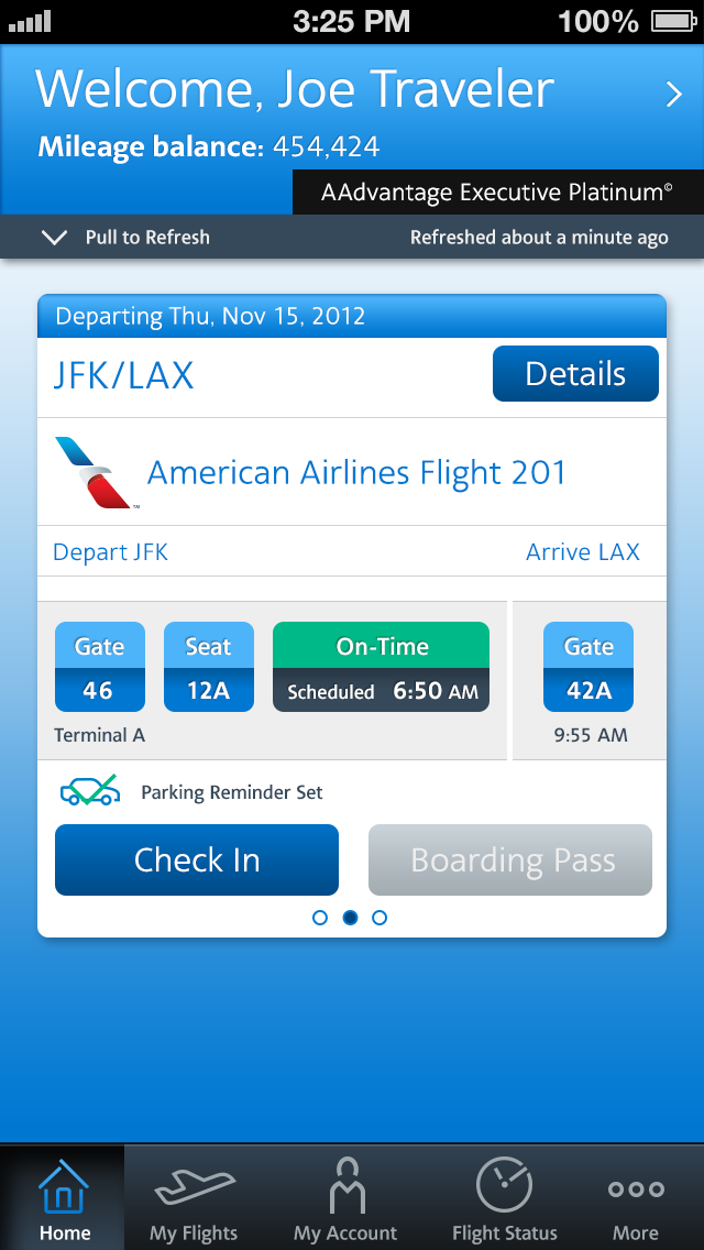 American Airlines App Offers Lockscreen Updates via Passbook Boarding Pass 124735