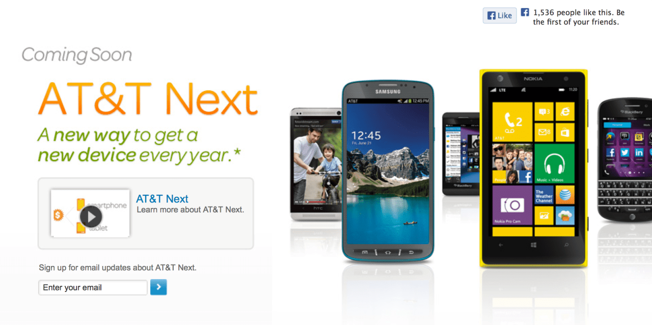 AT&T Announces 'AT&T Next' Smartphone or Tablet Upgrade Program 130793-1280