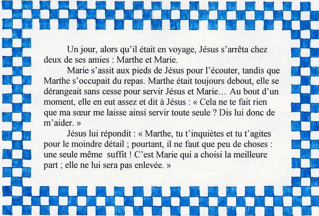 Evangile et commentaire de la parole du  8 octobre = "la joie du service dans l'écoute" Marthetmarie