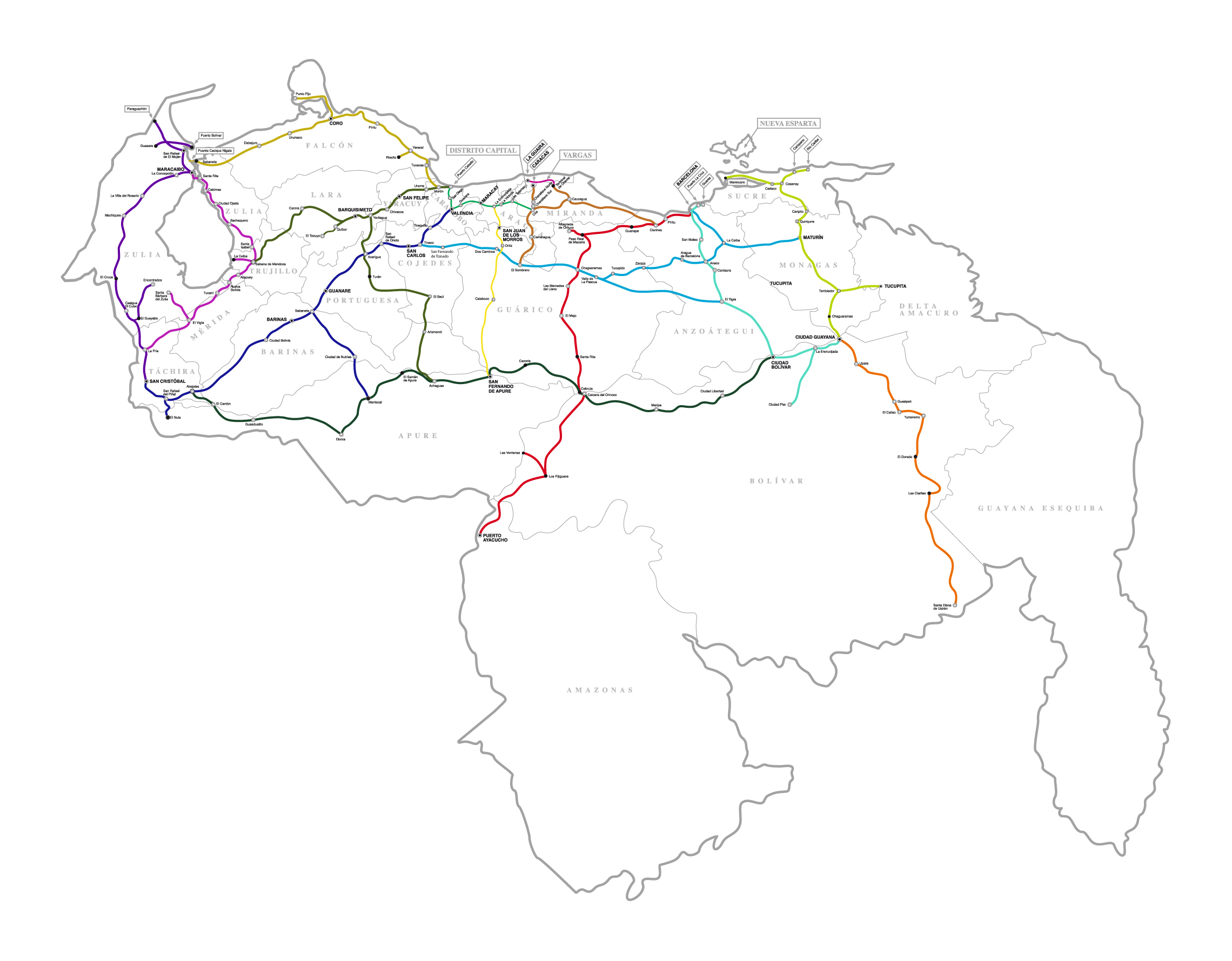 Proyecto Ferroviario Nacional Venezolano  Venezuela