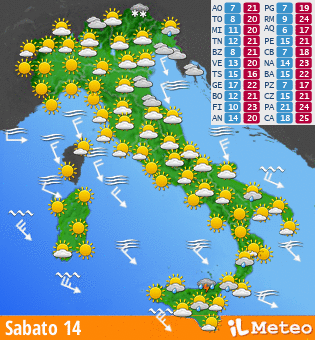 22  giugno il meteo Italy3