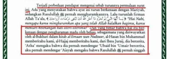 Tafsir al-Jalalayn: mariah berdua mamad di ranjang hafsah 182