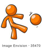 أنا آسفه يا مدير 35470-clip-art-graphic-of-an-orange-guy-character-kicking-a-ball-really-hard-while-playing-on-a-field-by-jester-arts