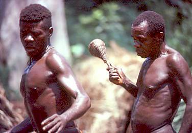 شعب الاقزام B.Pygmy_men_dancing_Central_African_Republic