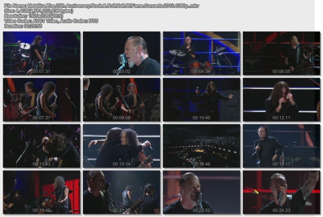 Metallica - The 25th Anniversary Rock & Roll Hall Of Fame Concerts (2010) BDRip 1080p Mtrrh