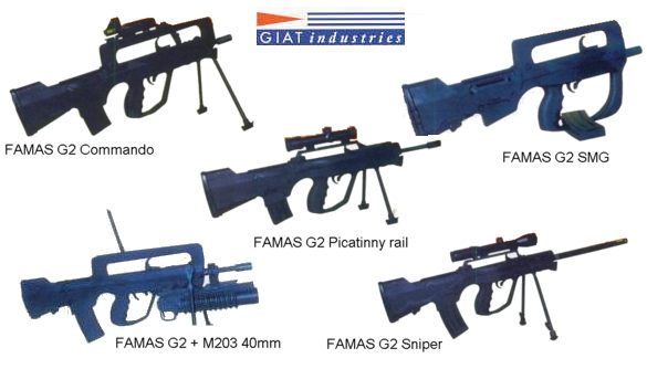 القوات البرية الفرنسية من الالف الى الياء FAMAS-G2_family