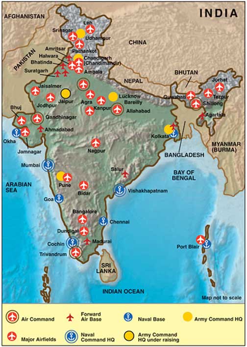 ¿Como percibe India sus amenazas? (en inglés) Defence-Map-of-India