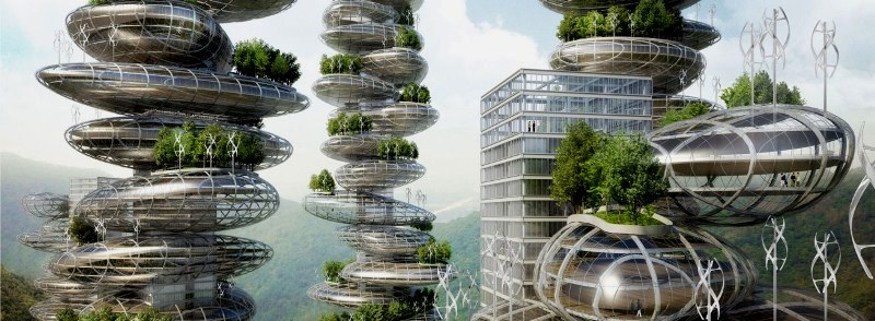 Le présent montre l'avenir du futur Ferme-Verticale-ville-futur