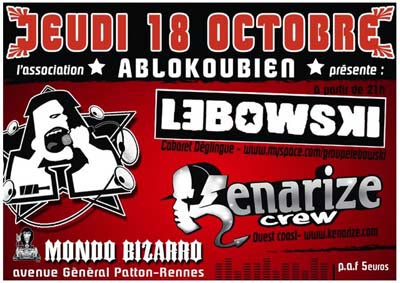 LEBOWSKI + Kenarize Crew  Rennes le 18 octobre Lebowski.35661