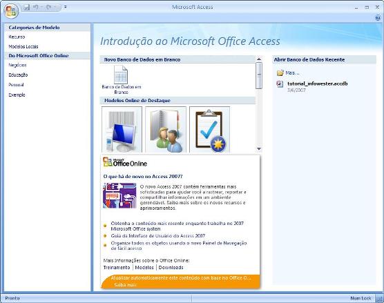 Microsoft Acess 2007 Tutorial Básico. Tenha o seu próprio Progama. Ac_07_1