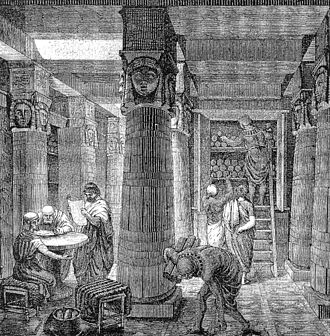 Les secrets oubliés de la bibliothèque d'Alexandrie 330px-Ancientlibraryalex